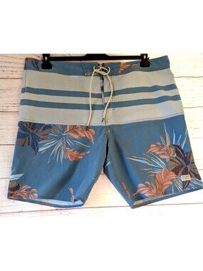 Jack O'Neill Men's Board Shorts Swim Trunks Blue Tropical Floral Pocket Size 40